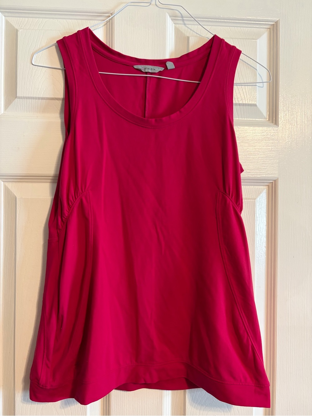 Athleta Shape It Tank Top Pink Size L Large Workout Yoga Side Shirring 268014